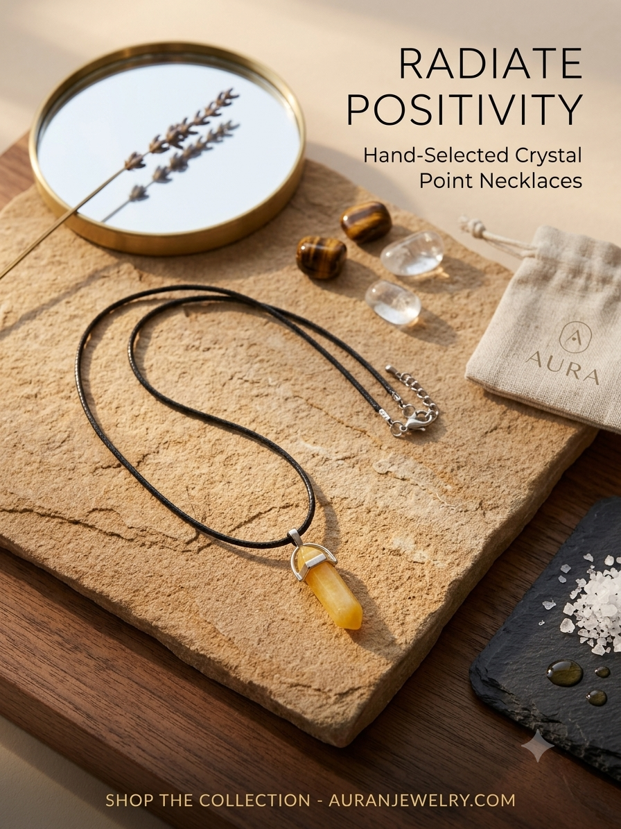 Hand-Selected Crystal Point Cord Necklace | Positive Energy Gemstone Pendant
