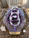 The Royal Amethyst & Dragon Agate Stack | 4-Piece Handcrafted Bracelet Set