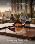 Haus of Karma Geometric Oversized Sunglasses – Amber Gradient
