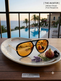 Amber Lens Aviator Sunglasses
