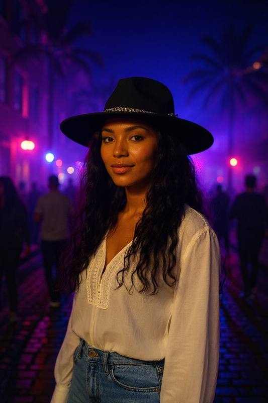 Braided Strap Faux Suede Fedora Hat