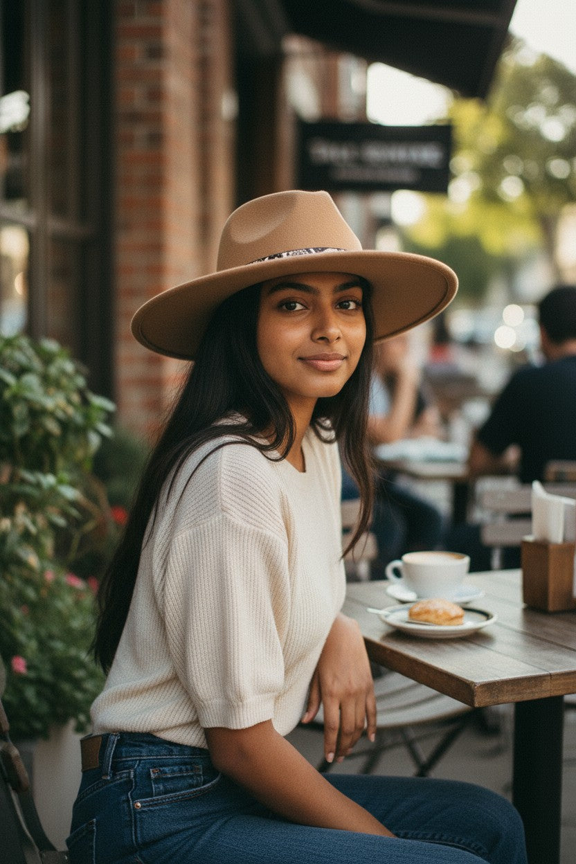 Animal Print Belt Fedora Hat