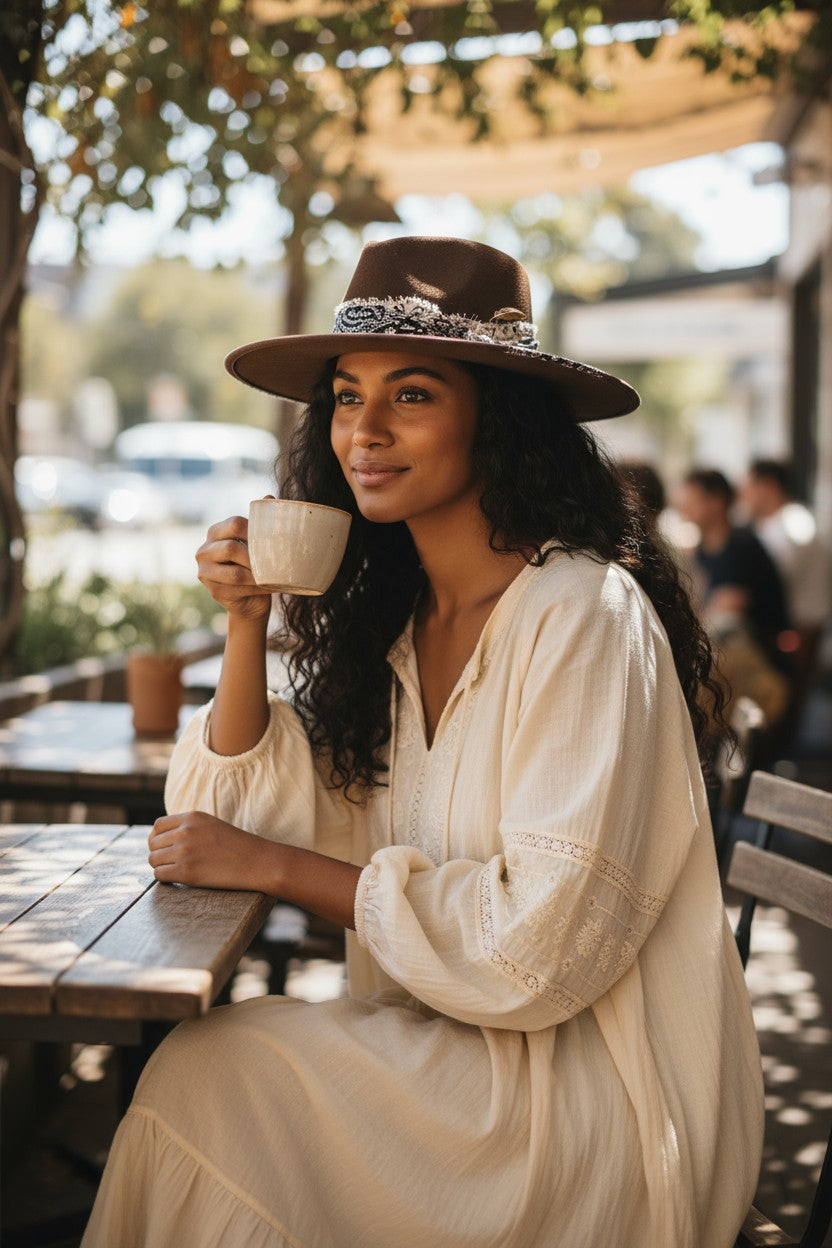 Classic Wide Brim Panama Hat OSFM