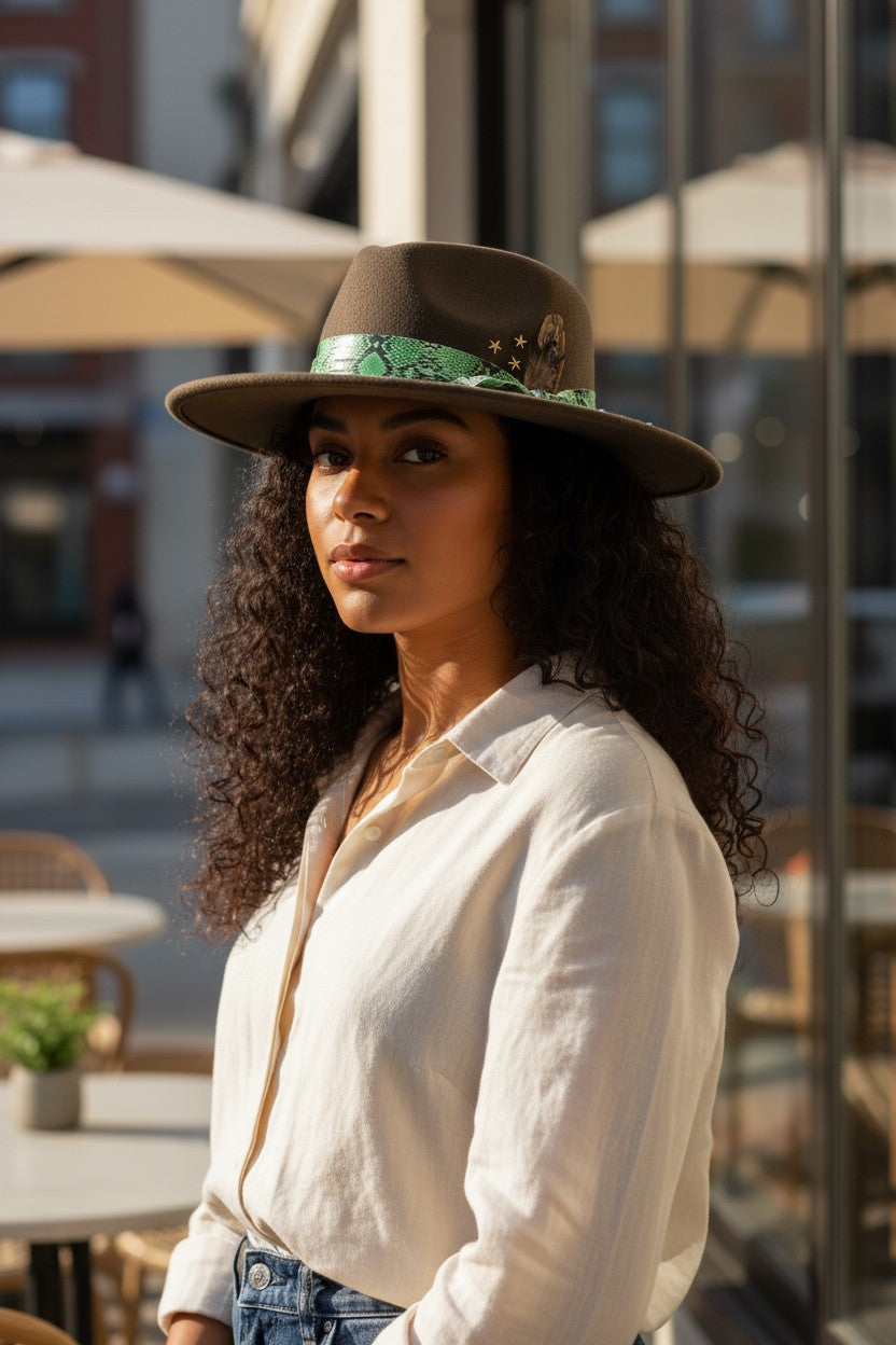 Vintage Animal Print Adjustable Fedora